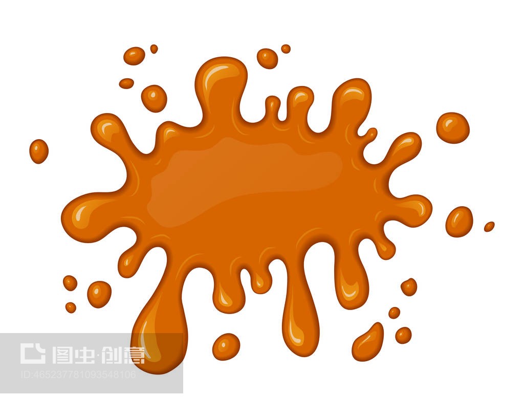 流動焦糖的矢量飛濺 休閑食品的藝術(shù)與美味